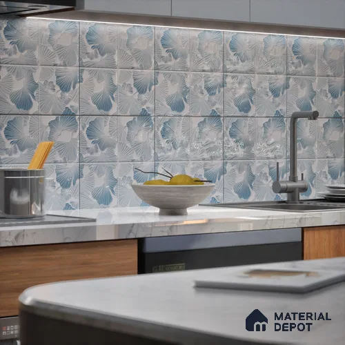 Floral Wall Tile TL 07244 B Florina 1006 1 ft x 1 ft Ceramic Glossy Finish - 9 mm | 2 mm Spacer is Mandatory | Please Expect a Slight Variation of Pattern